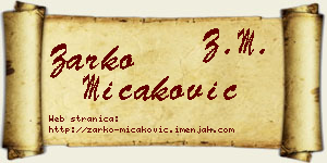 Žarko Micaković vizit kartica